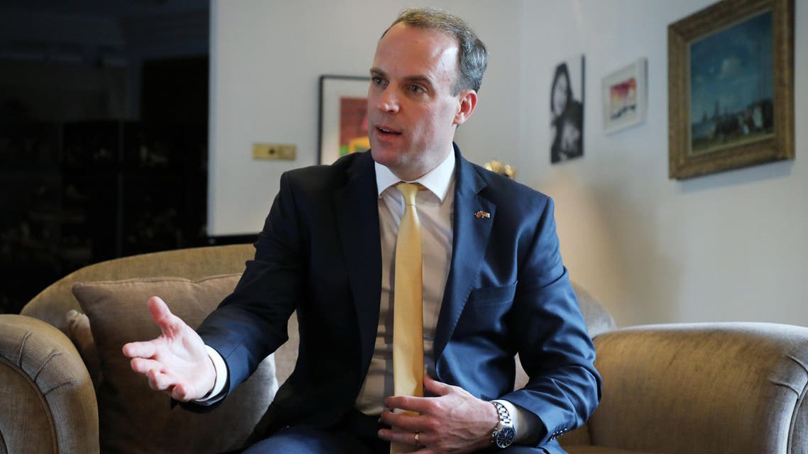 Britain's Foreign Secretary Dominic Raab during an interview. (File Photo: Reuters)