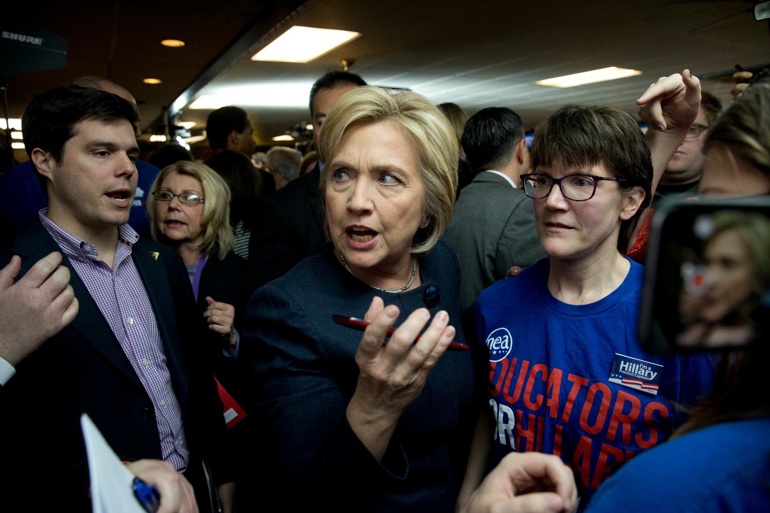 Then-Democratic presidential candidate Hillary Clinton at a campaign event on Jan. 27, 2016 in Adel, Iowa. (AP)