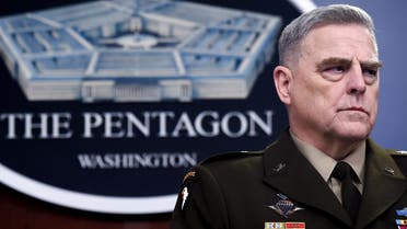 Chairman of the Joint Chiefs of Staff Army General Mark Milley looks on at a press conference in the briefing room at the Pentagon on March 2, 2020 in Washington, DC. (AFP)