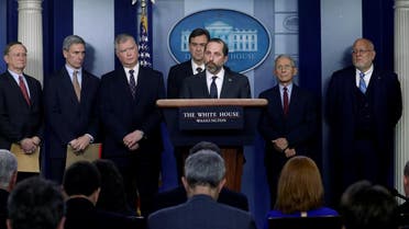US Secretary of Health and Human Services Secretary Alex Azar with other officials speaking to reporters about efforts in regards to the coronavirus outbreak in China, at the White House in Washington, US, January 31, 2020. (File photo: Reuters)
