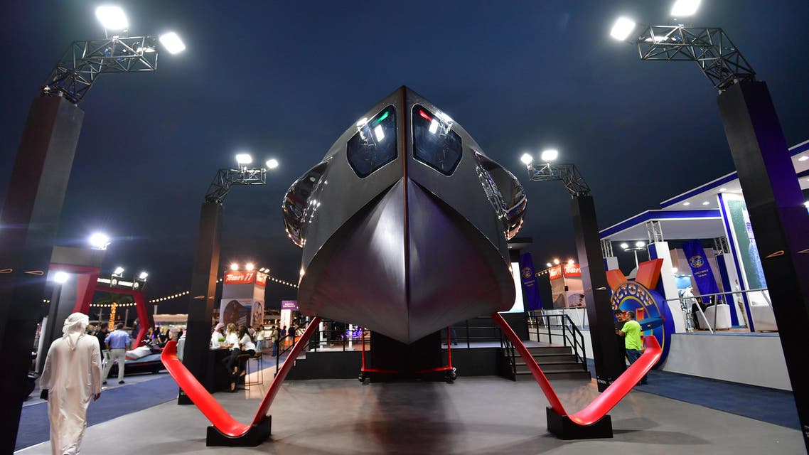 A boat is displayed at the Dubai boat show on March 1, 2018. (File photo: AFP)