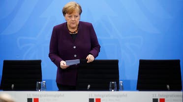 German Chancellor Angela Merkel attends a news conference after a migration summit at the Chancellery in Berlin, Germany, March 2, 2020. REUTERS/Hannibal Hanschke