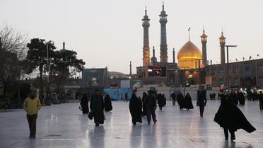 People walk in front of the Shrine of Fatima Masumeh in Qom, Iran February 09, 2020. Nazanin Tabatabaee/WANA (West Asia News Agency) via REUTERS ATTENTION EDITORS - THIS IMAGE HAS BEEN SUPPLIED BY A THIRD PARTY