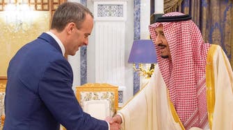 Saudi Arabia's King Salman meets UK FM in the Kingdom 