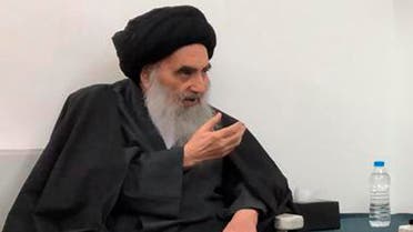 Senior Iraqi Shia cleric Grand Ayatollah Ali al-Sistani in the southern Iraqi city of Najaf on March 13, 2019. (AP)