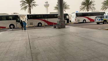 Kuwaiti citizens were screened then taken by buses to quarantine. (Twitter)