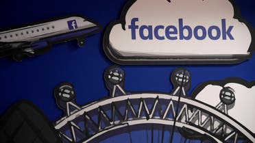Facebook branding is seen in a workspace at the company's offices in London, Britain, January 20, 2020. (Reuters)