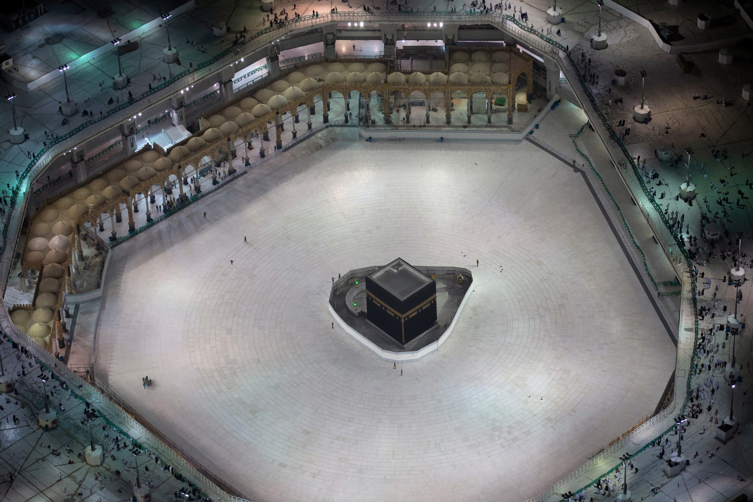 General view of Kaaba at the Grand Mosque, after Saudi authorities suspended Umrah amid the fear of coronavirus outbreak, at the holy city of Mecca in Saudi Arabia on March 5, 2020. (Reuters)