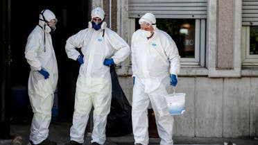 The disinfection of the buildings that host the Region Lazio are being carried out in Rome, Sunday, March 8, 2020. The sanitization was ordered after the Region Lazio Governor Nicola Zingaretti revealed being positive to coronavirus test. (AP)