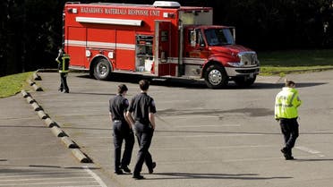 A hazardous materials response unit is seen in a staging area at the North Kirkland Community Center, the long-term care facility linked to several confirmed coronavirus cases in Kirkland, Washington, US March 4, 2020. (Reuters)