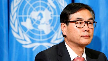 James Zhan, Director of the Division on Investment and Enterprise of the United Nations Conference on Trade and Development (UNCTAD) attends a press conference in Geneva, Switzerland, on February 5, 2018. (Reuters)