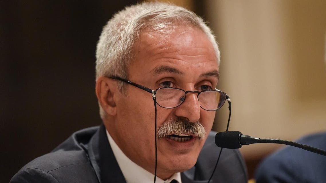 The removed mayor of Diyarbakir, Adnan Selcuk Mizrakli speaks to the foreign press on August 29, 2019, in Istanbul. (AFP)