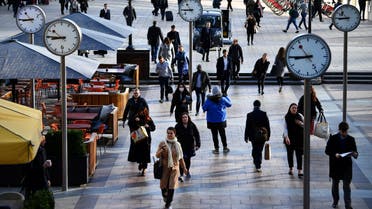 Commuters walk through Canary Wharf, as the number of coronavirus cases grow around the world and as European stocks plunge into bear market territory, in London, Britain March 9, 2020. (Reuters)