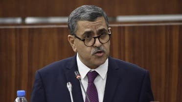 Algeria's Prime Minister Abdelaziz Djerad addresses the National Assembly in the capital Algiers on February 11, 2020, as the parliament held debates and vote over the new government's plan to boost economy. (AFP)