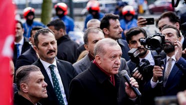 الرئيس التركي رجب طيب أردوغان في بروكسيل(9 مارس- فرانس برس)
