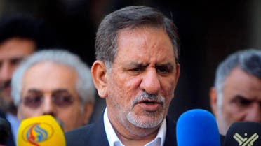 Iranian Vice President Jahangiri speaks during a news conference after a meeting with Iraq's top Shi'ite cleric in Najaf. (Reuters)