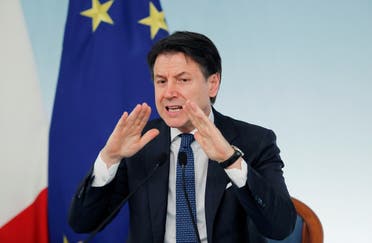 Italian Prime Minister Giuseppe Conte speaks during a news conference due to coronavirus spread, in Rome, Italy March 11, 2020. (Reuters)