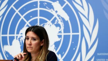Maria Van Kerkhove, Head a.i. Emerging Diseases and Zoonosis at the World Health Organization (WHO), looks on during a news conference on the situation of the coronavirus, in Geneva. (Reuters)