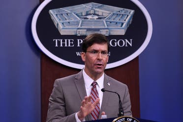 Defense Secretary Mark Esper speaks during a briefing at the Pentagon in Washington, Monday, March 2, 2020. (AP)