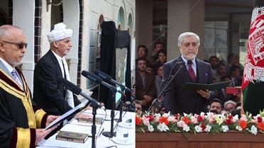 Ghani and Abdullah in their ceremonies