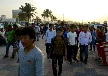 Migrant workers on the corniche in Doha, Qatar. (File photo: Reuters)