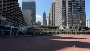 Embarcadero Plaza, typically bustling during the work week, is seen empty during the mandatory shelter-in-place order in San Francisco, California, US, March 19, 2020. (Reuters)