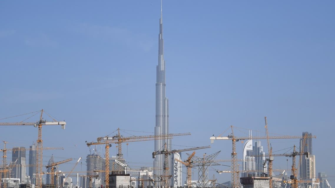 A general view of construction projects in Dubai that require a big number of workers and are currently empty due to fears of the spread of the coronavirus in the Gulf emirate on March 18, 2020. (AFP)