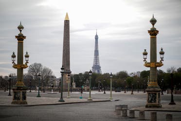A view shows an empty Place de la Concord in Paris as a lockdown is imposed to slow the rate of the coronavirus disease in France, on March 22, 2020. (REUTERS)