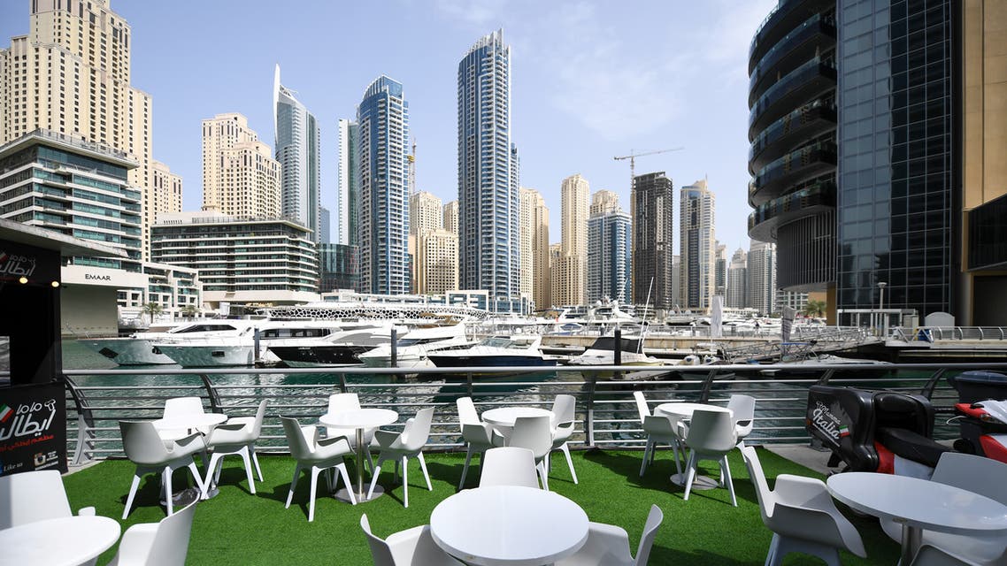 A deserted restaurant in Dubai’s marina. (File photo: AFP)
