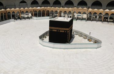 General view of Kaaba at the Grand Mosque which is almost empty of worshippers, after Saudi authority suspended umrah amid the fear of coronavirus outbreak, at Muslim holy city of Mecca. (Reuters)