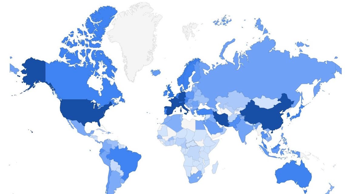 coronavirus world map