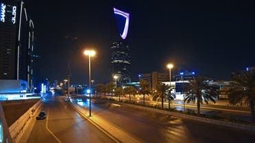 A picture taken on March 23, 2020, shows the empty King Fahd road in the Saudi capital Riyadh. (AFP)