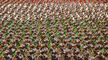 In this September 22, 2014 file photo, members of the Iran's Revolutionary Guard march during an annual military parade at the mausoleum of Ayatollah Khomeini, outside Tehran, Iran. (AP File photo)