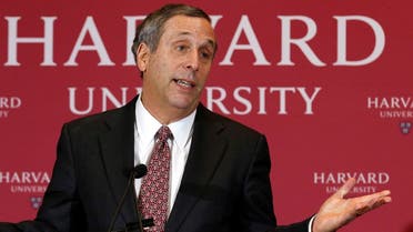 In this Feb. 11, 2018 file photo, Lawrence Bacow speaks after being introduced as the 29th president of Harvard University in Cambridge, Mass. (File photo: AP)