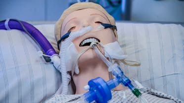 A ventilator is fixed to a dummy during an instruction of doctors in Germany. (File photo: AFP)