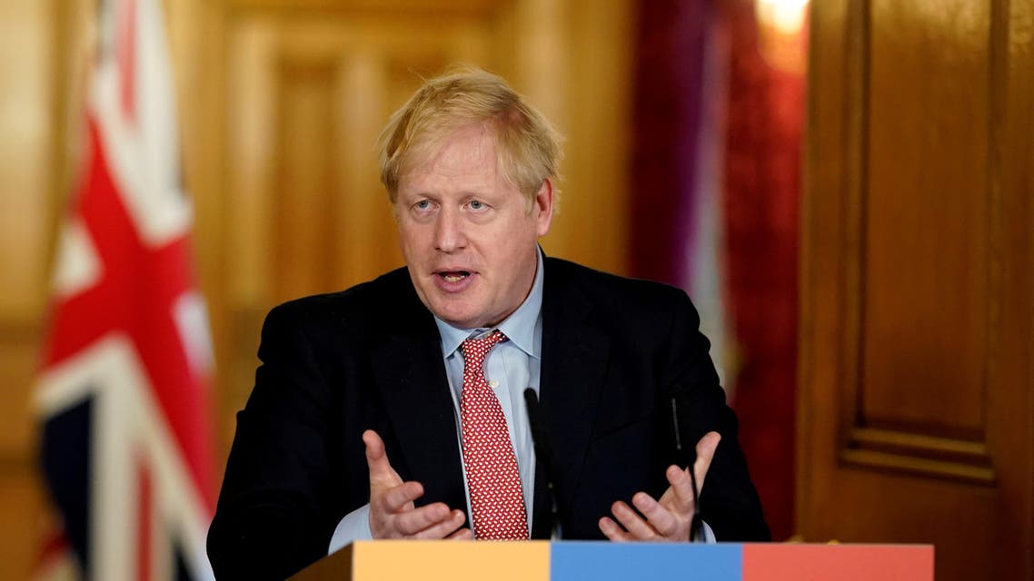 Britain's Prime Minister Boris Johnson speaks during his first remote news conference on the coronavirus disease (COVID-19) outbreak, in London. (Reuters)