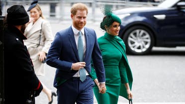 Britain's Prince Harry and Meghan, Duchess of Sussex, arrive for the annual Commonwealth Service at Westminster Abbey in London, Britain March 9, 2020. (Reuters)