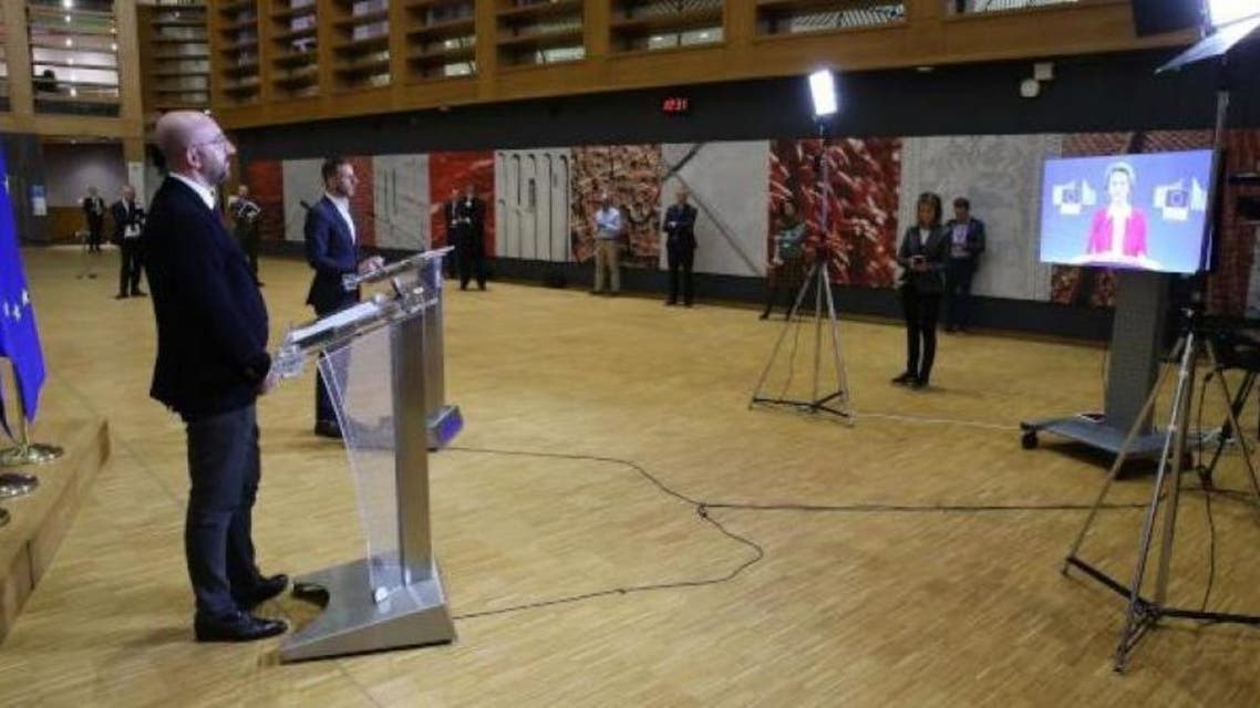 رئيس المجلس الأوروبي شارل ميشال بعد انتهاء اجتماع قادة الاتحاد