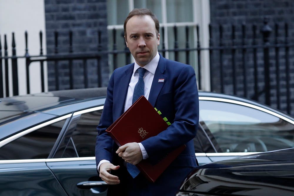 Matt Hancock, British Secretary of State for Health and Social Care. (AP)