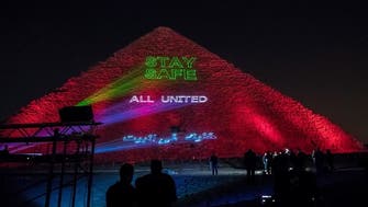 Egypt’s famed Great Pyramid lights up in solidarity against coronavirus
