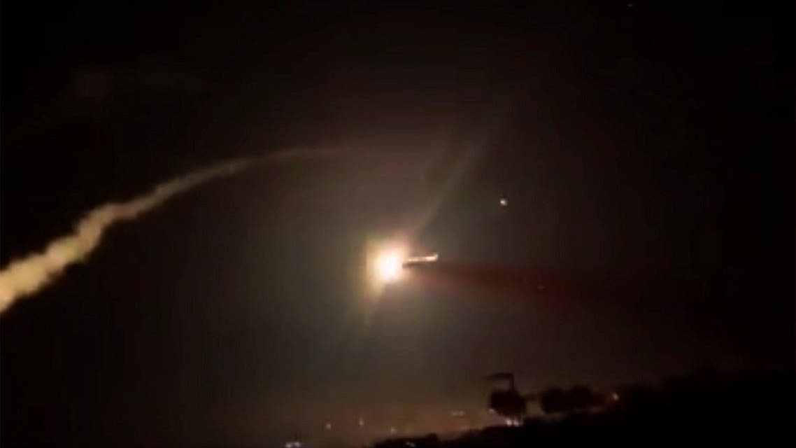 This frame grab from a video provided by the Syrian official news agency SANA shows missiles flying into the sky near Damascus, Syria, Tuesday, Dec. 25, 2018. (File photo: AP)