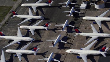 Delta Air Lines passenger planes parked at Birmingham-Shuttlesworth ternational Airport in Alabama, US, due to the coronavirus pInandemic. (File photo: Reuters)