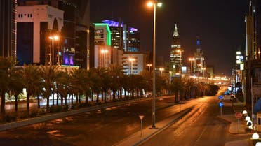 A picture taken on March 23, 2020, shows the empty King Fahd road in the Saudi capital Riyadh after authorities imposed a curfew. (File photo: AFP)