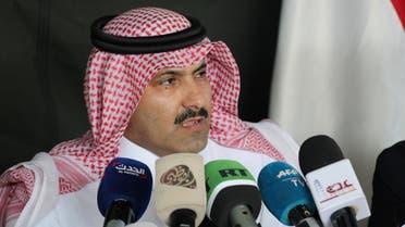 Saudi ambassador to Yemen Mohammed Said Al-Jaber addresses the media. (File photo: AFP)
