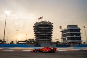 Mick Schumacher steers a Ferrari F1 car during private tests at the Sakhir circuit in the desert south of the Bahraini capital Manama, on April 2, 2019. (AFP)