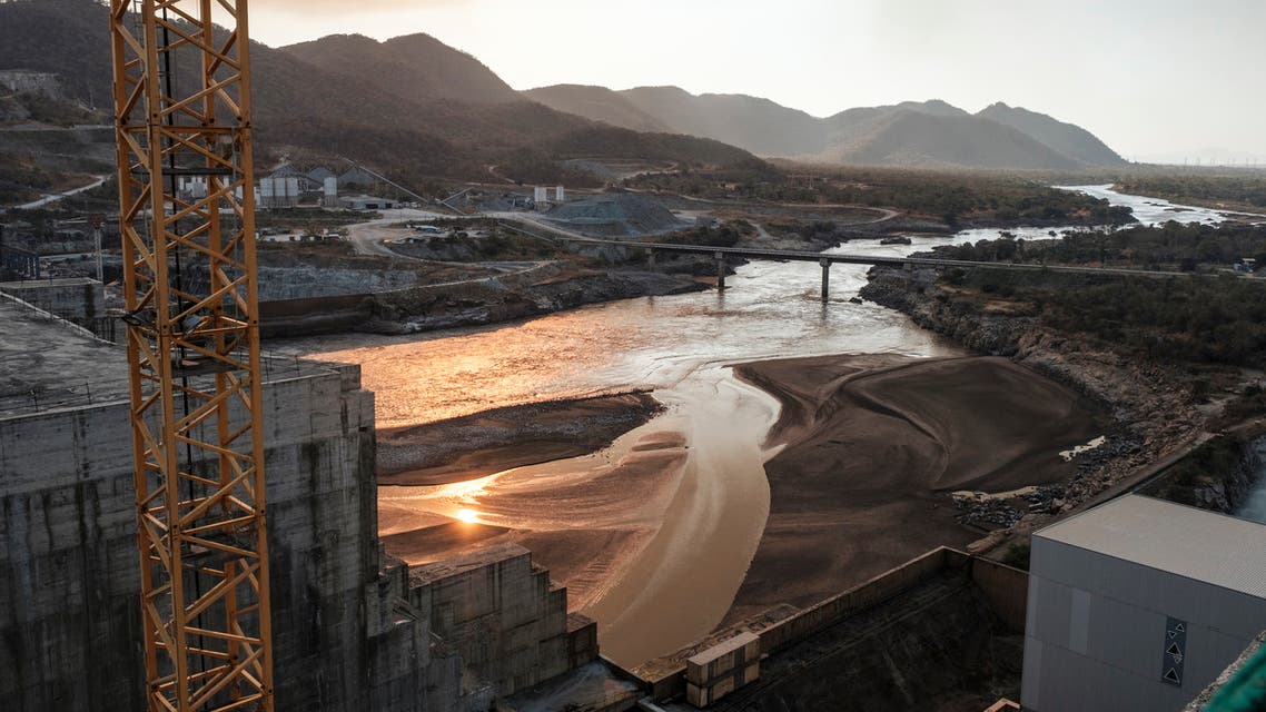 A general view of the Blue Nile river as it passes through the Grand Ethiopian Renaissance Dam (GERD), near Guba in Ethiopia, on December 26, 2019. The Grand Ethiopian Renaissance Dam, a 145-metre-high, 1.8-kilometre-long concrete colossus is set to become the largest hydropower plant in Africa.