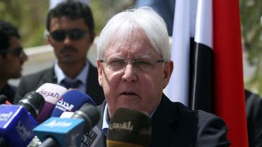 United Nations Special Envoy to Yemen Martin Griffiths, speaks during news conference, in Marib, Yemen. (Reuters)