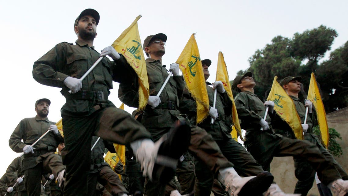 Nov. 12, 2010 file photo, Hezbollah fighters parade during the inauguration of a new cemetery for their fighters who died in fighting against Israel, in a southern suburb of Beirut, Lebanon. (AP)