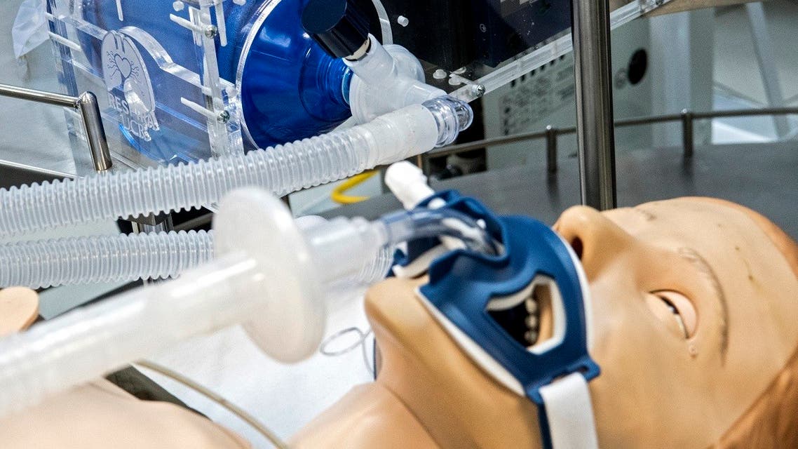 A mechanical ventilator developed in the University of Costa Rica (UCR) to be used for patients infected with CIVID-19. (AFP)
