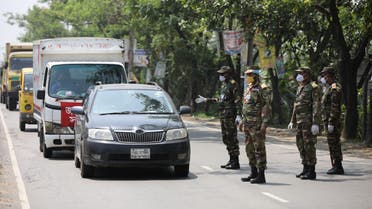 Army stops vehicles at a check post during the government imposed countrywide shutdown amid concerns over the coronavirus disease (COVID-19) outbreak in Narayanganj. (Reuters)